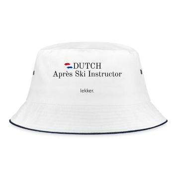 Dutch Apres Ski Instructor - Bucket Hat - Weiß/Navy - Vorne