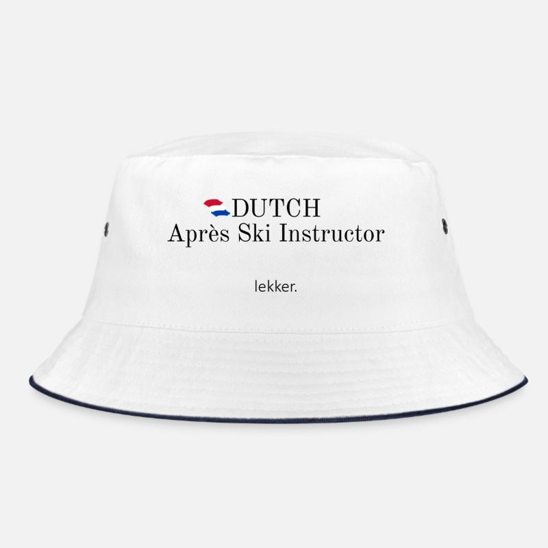 Dutch Apres Ski Instructor - Bucket Hat - Weiß/Navy