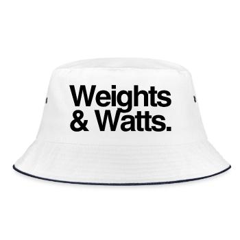 Weights & Watts - Tshirt for Triathlon and Gym - Bucket Hat - white/navy - Front