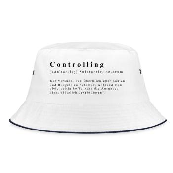 Controlling - der tägliche Budget-Krimi - Bucket Hat - Weiß/Navy - Vorne