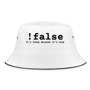 !false Meme - Bucket Hat - Weiß/Navy - Vorne