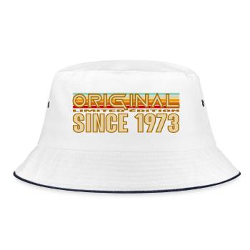 Ursprünglicher Tippfehler von 1973 Vintage - Bucket Hat - Weiß/Navy - Vorne