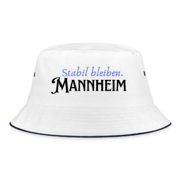 Stabil bleiben Mannheim - Bucket Hat - Weiß/Navy - Vorne