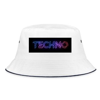 Techno Neon Glitch Text - Bucket Hat - white/navy - Front