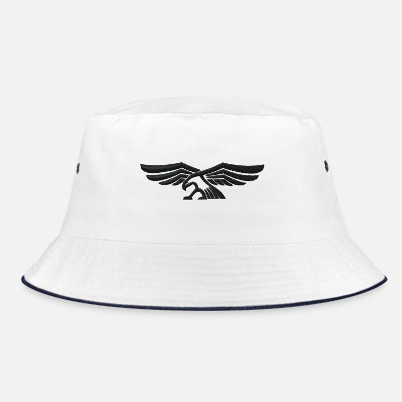 Eagle embroidered - Bucket Hat - white/navy