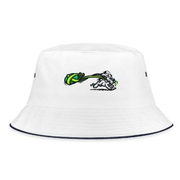 Asterix & Obelix Stickmotiv Idefix Mit Zaubertrank - Bucket Hat - Weiß/Navy - Vorne