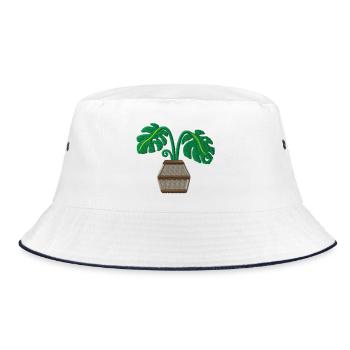 Topfpflanze 1 - Bucket Hat - Weiß/Navy - Vorne