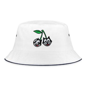 Felix The Cat Embroidery Design Cherries - Bucket Hat - white/navy - Front