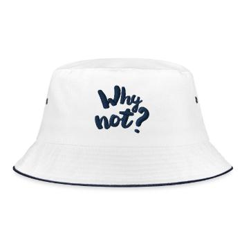 Why not? Embroidered - Bucket Hat - white/navy - Front