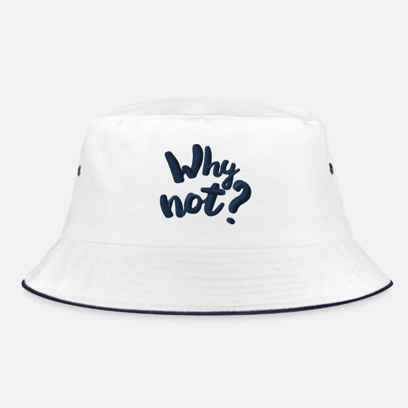 Why not? Embroidered - Bucket Hat - white/navy