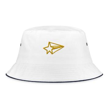 Star embroidered - Bucket Hat - white/navy - Front