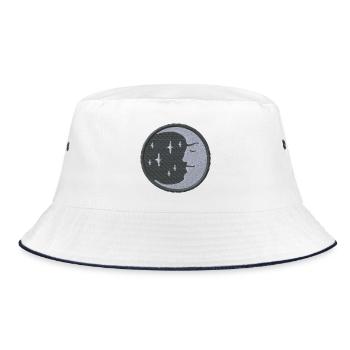 Moon embroidered - Bucket Hat - white/navy - Front