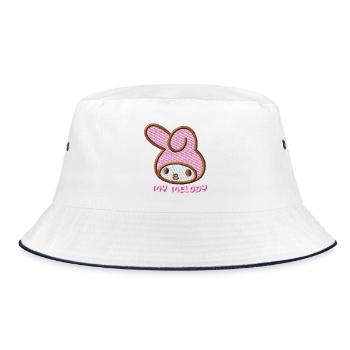 My Melody Embroidered Portrait - Bucket Hat - white/navy - Front