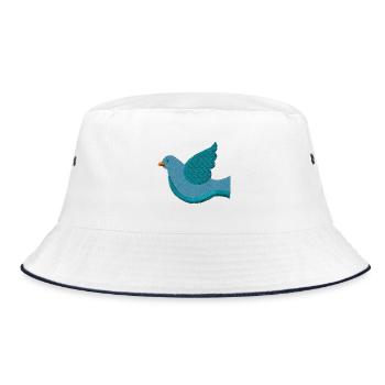 Dove embroidered - Bucket Hat - white/navy - Front