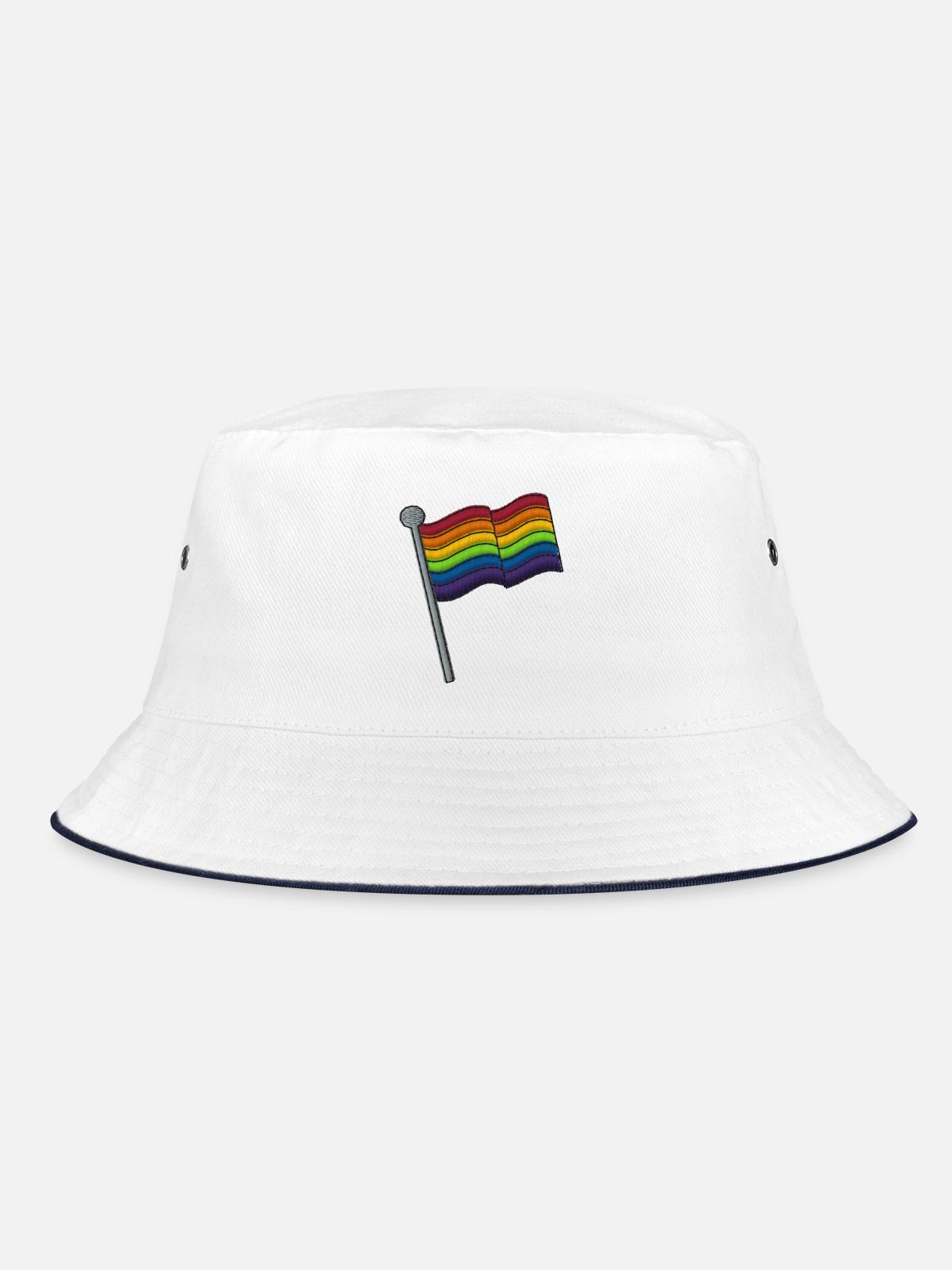 Drapeau arc-en-ciel - Bob - blanc/marine - Devant