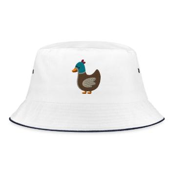 Canard brodé - Bob - blanc/marine - Devant