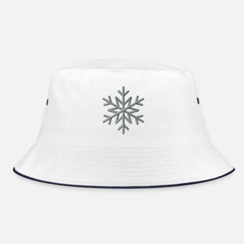 Snowflake - Bucket Hat - Weiß/Navy
