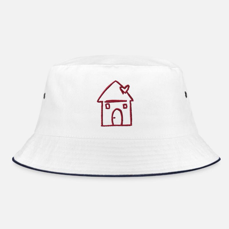 VDay House red - Bucket Hat - white/navy