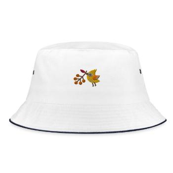 Berry bird - Bucket Hat - white/navy - Front