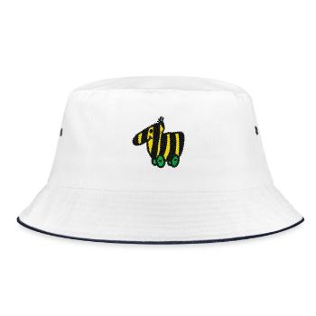 Janosch Tiger Duck Embroidery - Bucket Hat - white/navy - Front