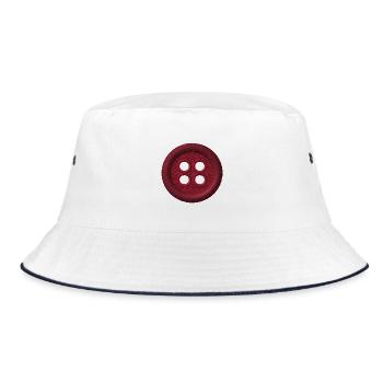 Embroidered button - Bucket Hat - white/navy - Front