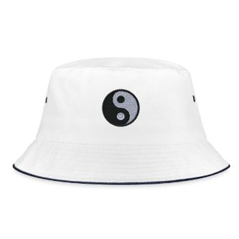 Ying Yang - Bucket Hat - Weiß/Navy - Vorne