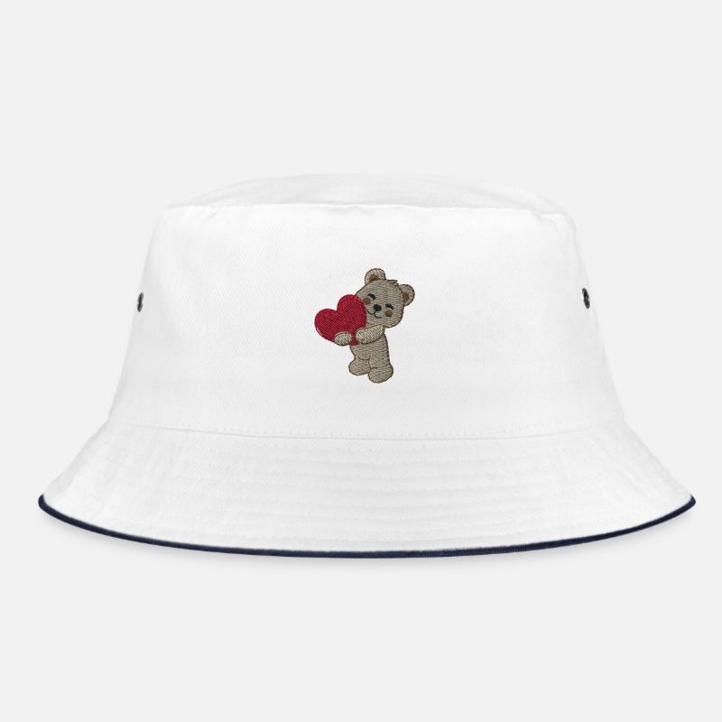 Teddybear - Bucket Hat - Weiß/Navy