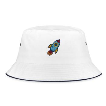 Spaceship - Bucket Hat - white/navy - Front