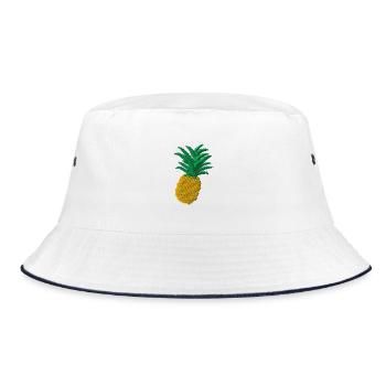 Ananas - Bucket Hat - Weiß/Navy - Vorne