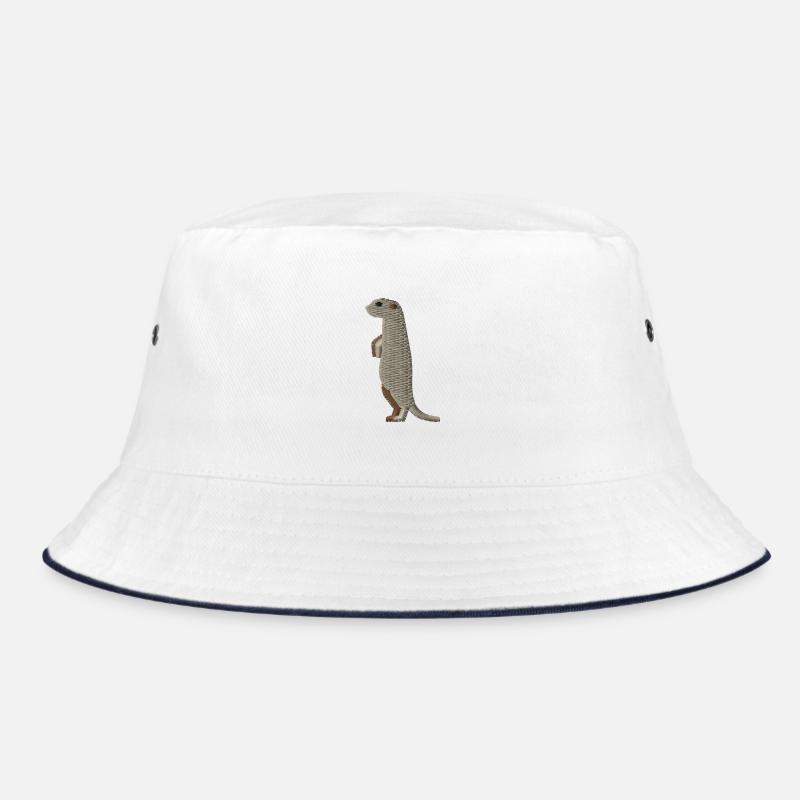 Suricate brodé - Bob - blanc/marine