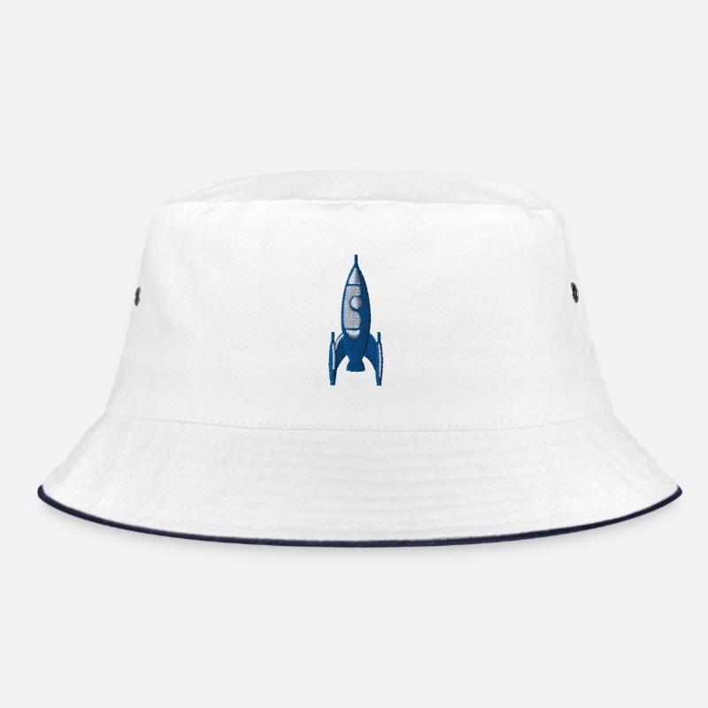 Rakete - Bucket Hat - Weiß/Navy