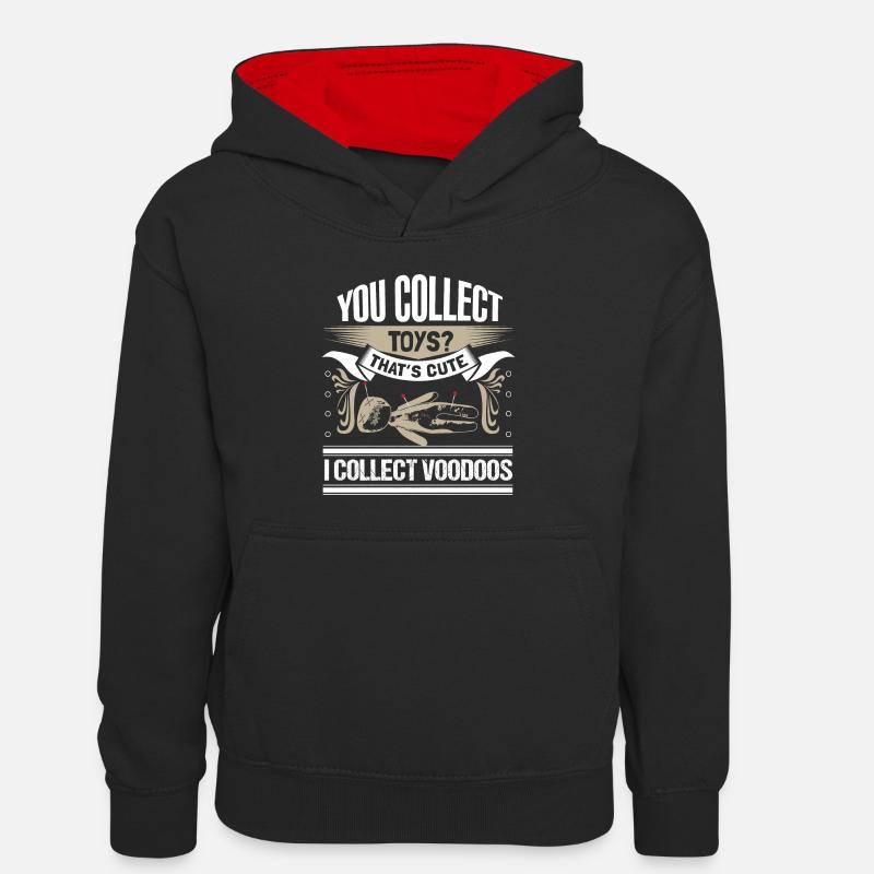 Voodoo Magic Magic Idée cadeau - Sweat à capuche contrasté Enfant - noir/rouge
