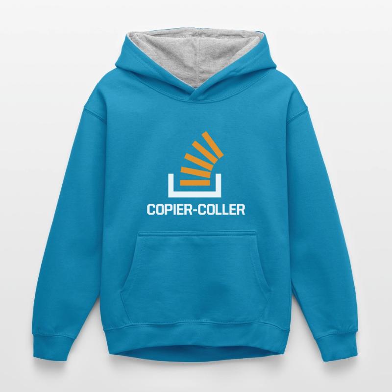 Copier Coller Programmer Software Developer Nerd G Kinder Kontrast-Hoodie