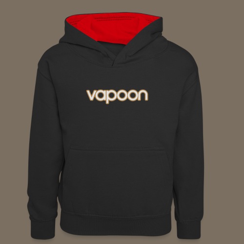 Vapoon Logo simpel 2 Farb - Kinder Kontrast-Hoodie