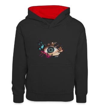 Graffiti - Sweat à capuche contrasté Enfant - noir/rouge - Devant
