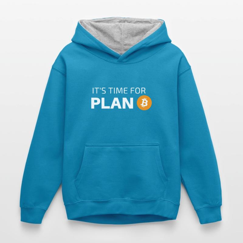 IT'S TIME FOR PLAN B Kids’ Contrast Hoodie