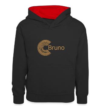 Pour Bruno - Sweat à capuche contrasté Enfant - noir/rouge - Devant