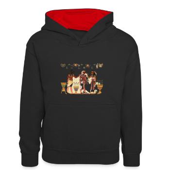 epoque Pharaon - Sweat à capuche contrasté Enfant - noir/rouge - Devant