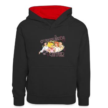 Bibi und Tina 'Best Friends 4Ever' - Kinder Kontrast-Hoodie - Schwarz/Rot - Vorne