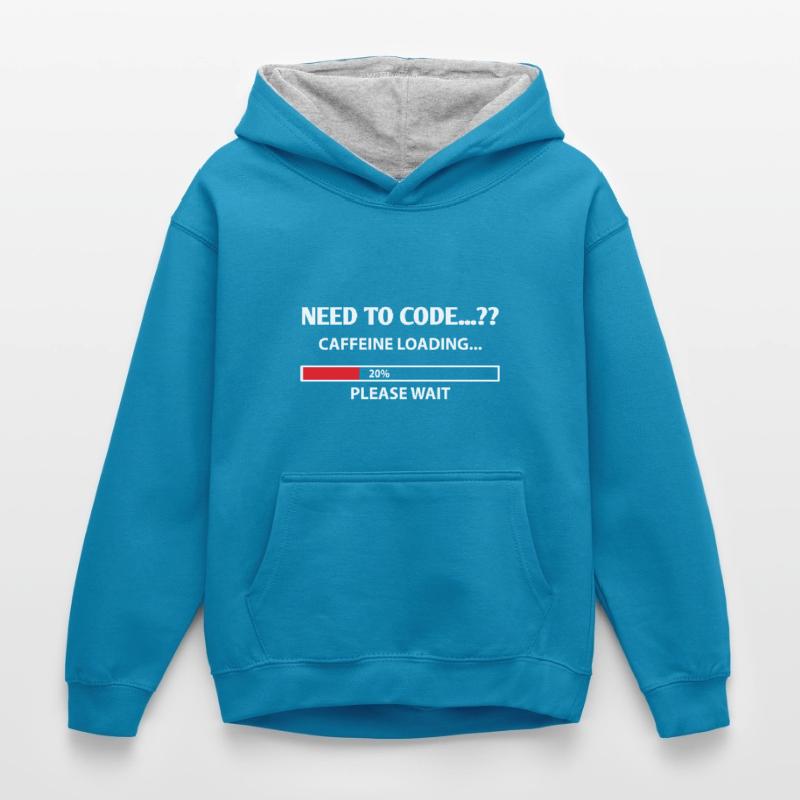 Need To Code Caffeine Loading Please Wait Develope Kinder Kontrast-Hoodie