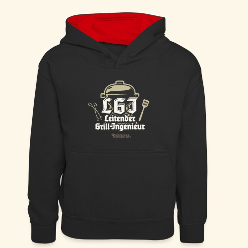 Grill T-Shirt Spruch LGI Leitender Ingenieur - Kinder Kontrast-Hoodie