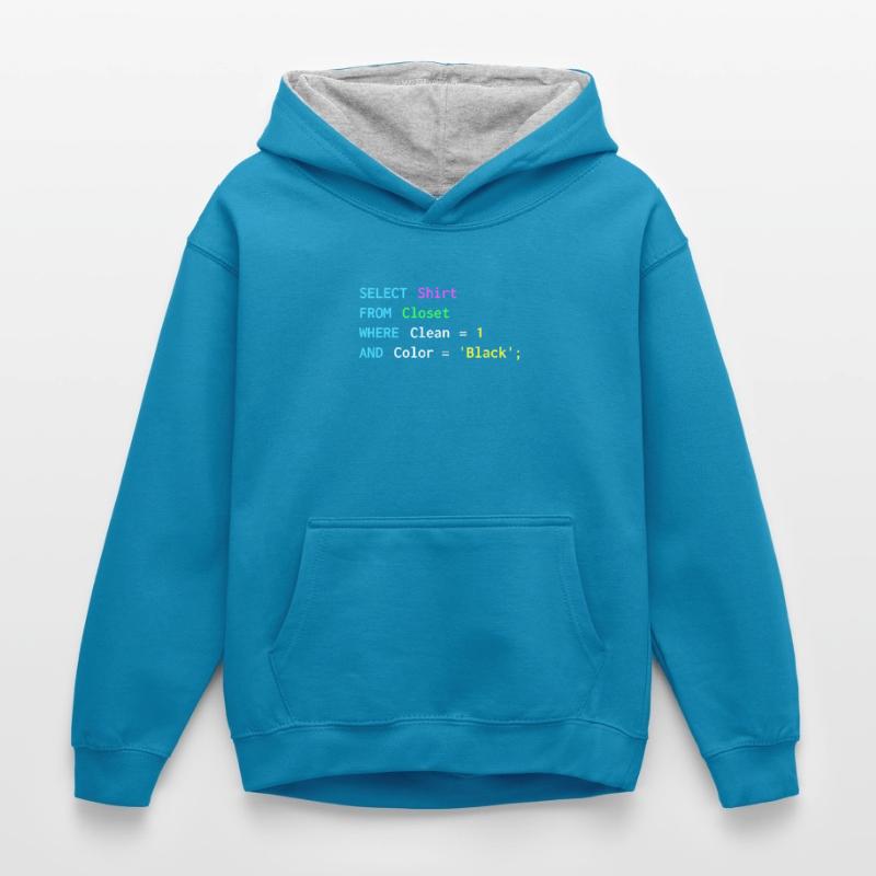 Conception SQL amusante pour les programmeurs sql, DBA, Sweat à capuche contrasté Enfant