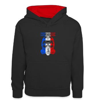 Frenchcore 200 BPM Rave Festival cadeau - Sweat à capuche contrasté Enfant - noir/rouge - Devant