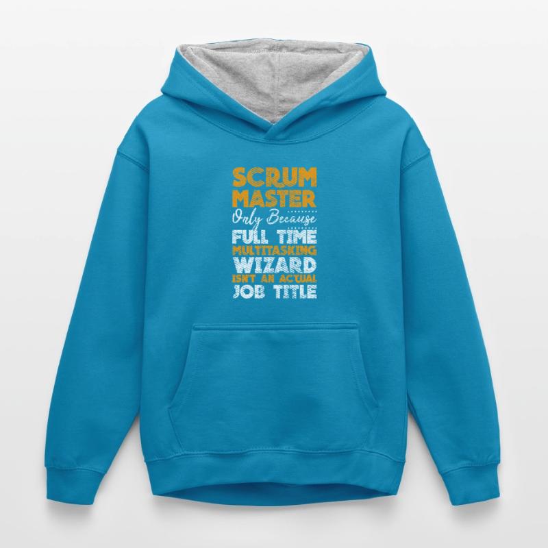 Scrock Master Developer Docker Container Git Touch Sweat à capuche contrasté Enfant