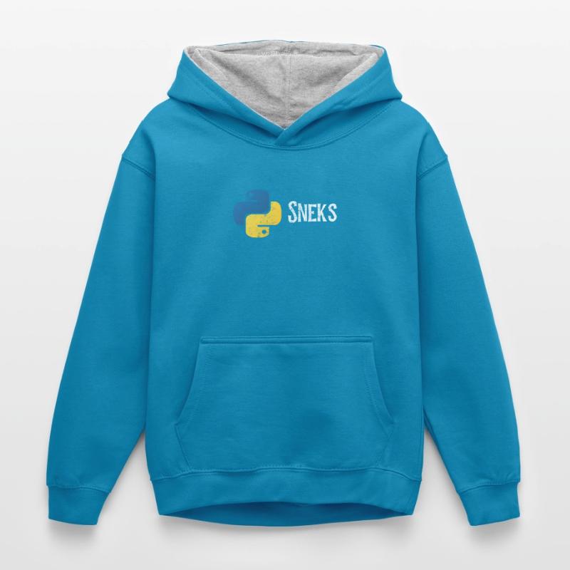 Programmation drôle de programmeur Python en détresse Sweat à capuche contrasté Enfant