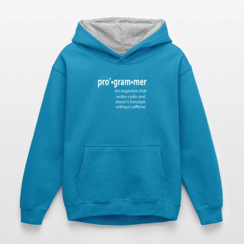 Programmer - Coder - Hacker - IT Kids’ Contrast Hoodie