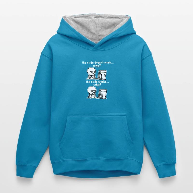 Programming Code Computer Programmer Software Kinder Kontrast-Hoodie