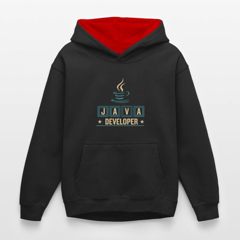 Café Java Developer Coffee Sweat à capuche contrasté Enfant