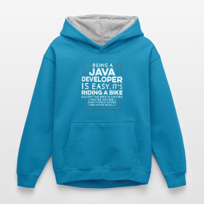 Java Developer Kinder Kontrast-Hoodie
