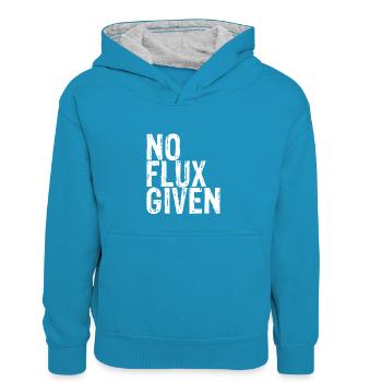 Aucun flux donné 7 - Sweat à capuche contrasté Enfant - bleu paon/gris chiné - Devant